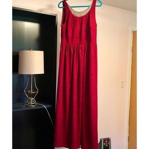 Glittery Red Floor Length Gown